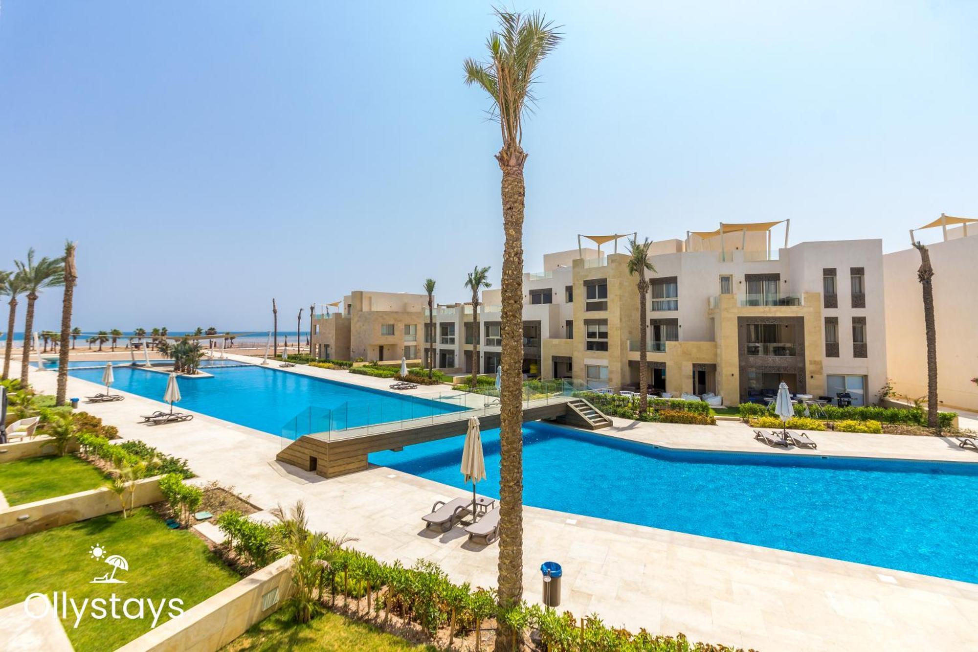 Ollystays Mangroovy Seaview 1Br Beach And Pool Free Access Hurghada Exteriör bild
